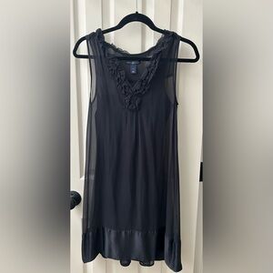 GAP Elegant Black chiffon dress with slip, hits just above the knee